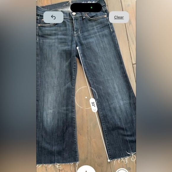 7 For All Mankind Dojo Flip Flop Jeans Size 25 Raw Hem - Picture 3 of 3